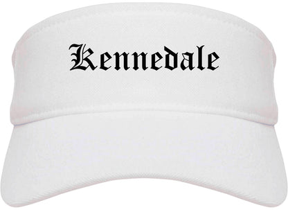 Kennedale Texas TX Old English Mens Visor Cap Hat White