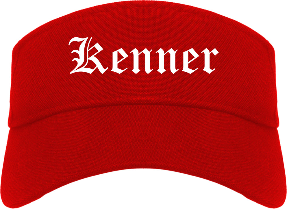 Kenner Louisiana LA Old English Mens Visor Cap Hat Red
