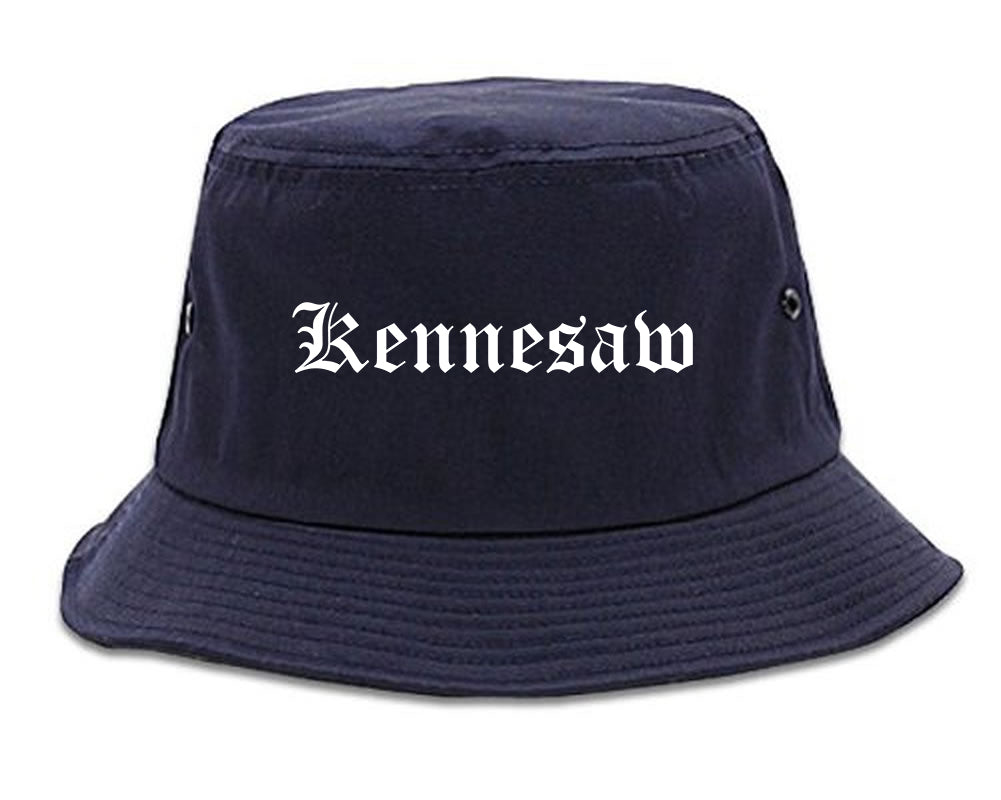Kennesaw Georgia GA Old English Mens Bucket Hat Navy Blue