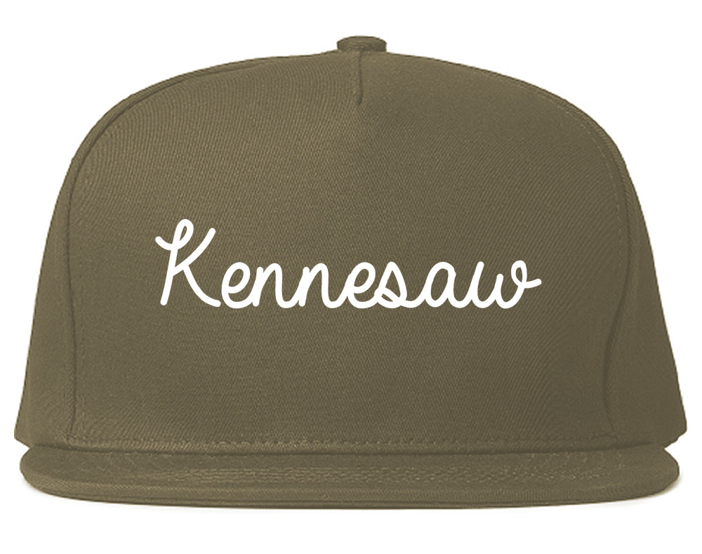 Kennesaw Georgia GA Script Mens Snapback Hat Grey