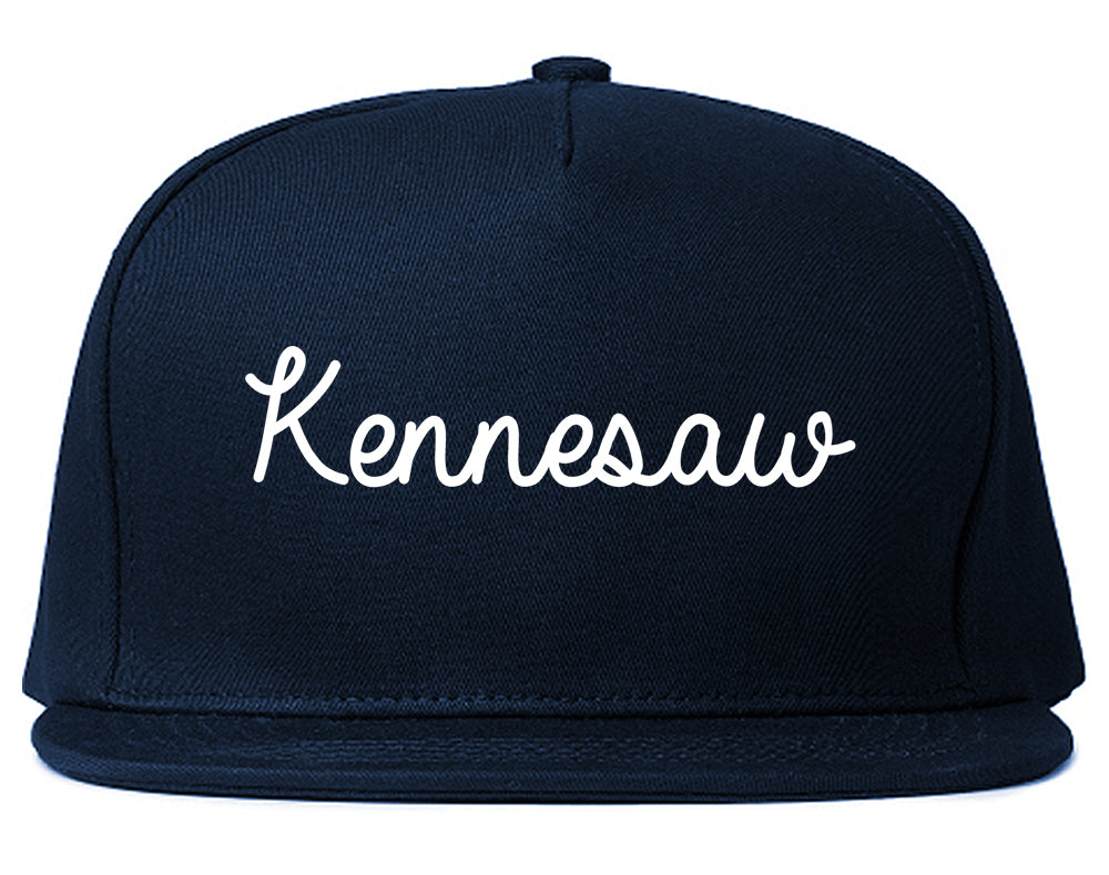 Kennesaw Georgia GA Script Mens Snapback Hat Navy Blue