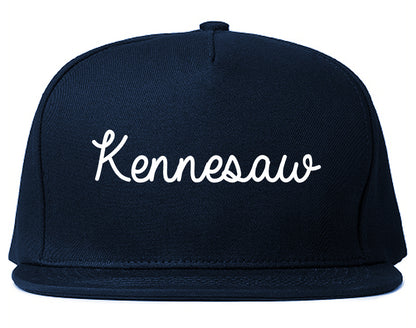 Kennesaw Georgia GA Script Mens Snapback Hat Navy Blue