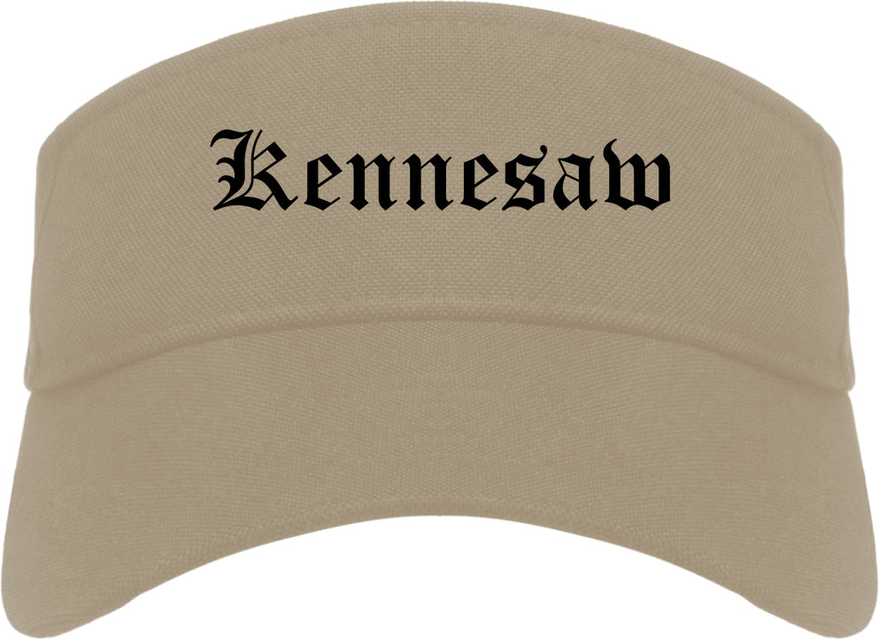 Kennesaw Georgia GA Old English Mens Visor Cap Hat Khaki