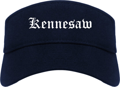 Kennesaw Georgia GA Old English Mens Visor Cap Hat Navy Blue