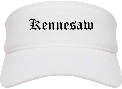Kennesaw Georgia GA Old English Mens Visor Cap Hat White