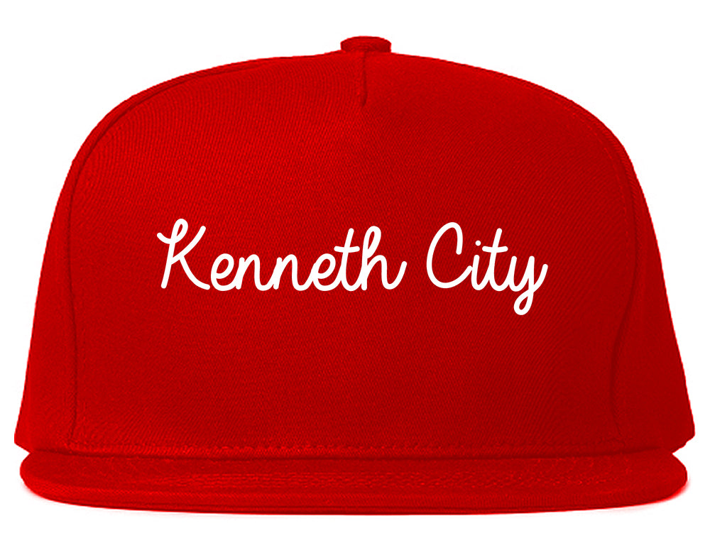 Kenneth City Florida FL Script Mens Snapback Hat Red