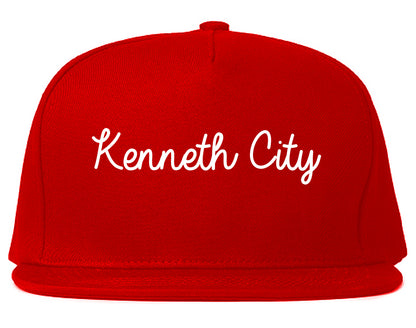Kenneth City Florida FL Script Mens Snapback Hat Red