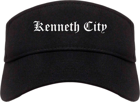 Kenneth City Florida FL Old English Mens Visor Cap Hat Black