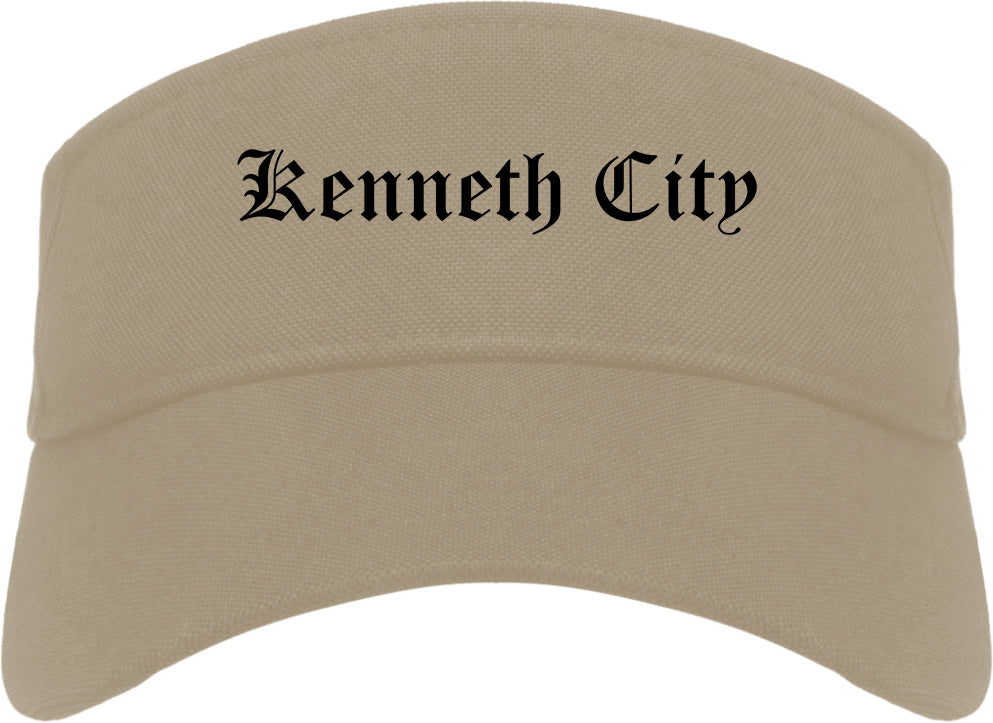 Kenneth City Florida FL Old English Mens Visor Cap Hat Khaki