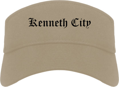 Kenneth City Florida FL Old English Mens Visor Cap Hat Khaki