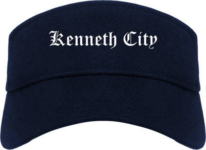 Kenneth City Florida FL Old English Mens Visor Cap Hat Navy Blue