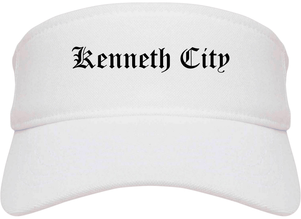 Kenneth City Florida FL Old English Mens Visor Cap Hat White