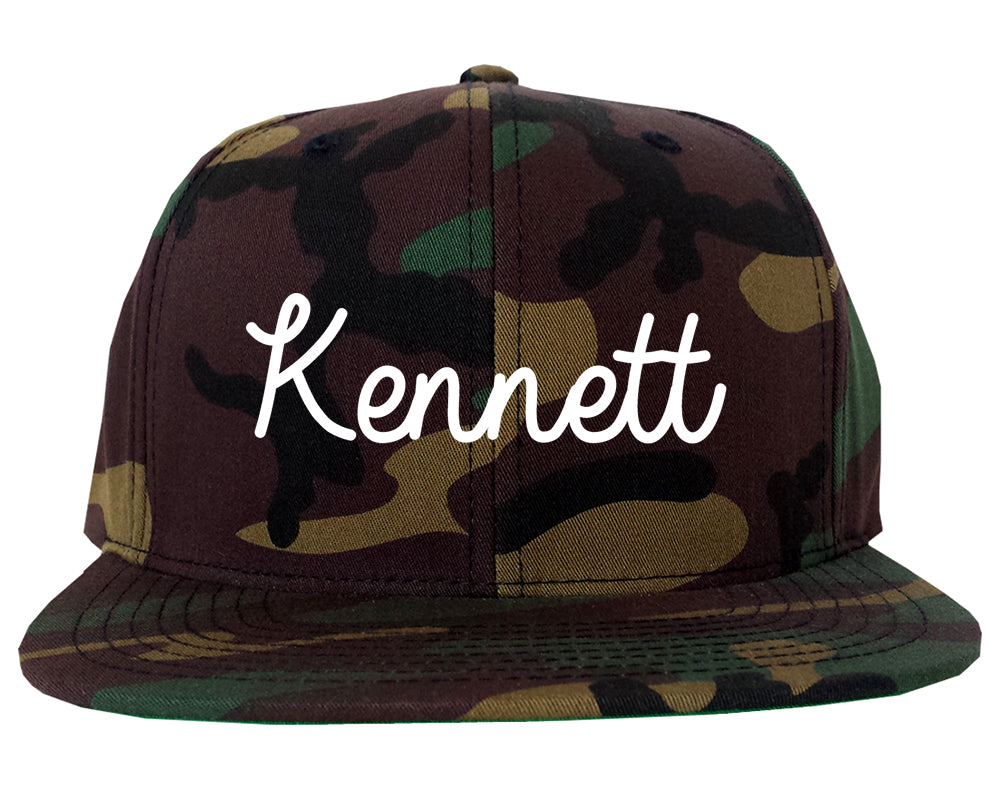 Kennett Missouri MO Script Mens Snapback Hat Army Camo