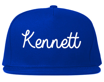 Kennett Missouri MO Script Mens Snapback Hat Royal Blue