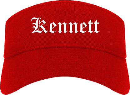 Kennett Missouri MO Old English Mens Visor Cap Hat Red