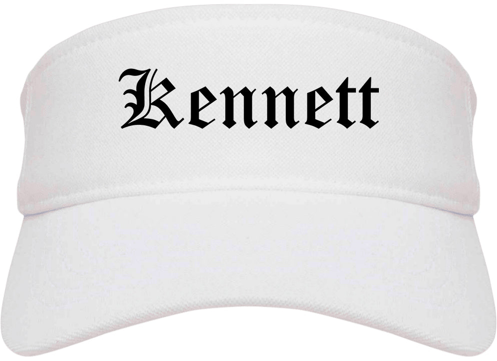 Kennett Missouri MO Old English Mens Visor Cap Hat White