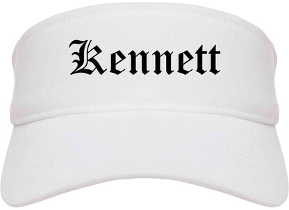 Kennett Missouri MO Old English Mens Visor Cap Hat White