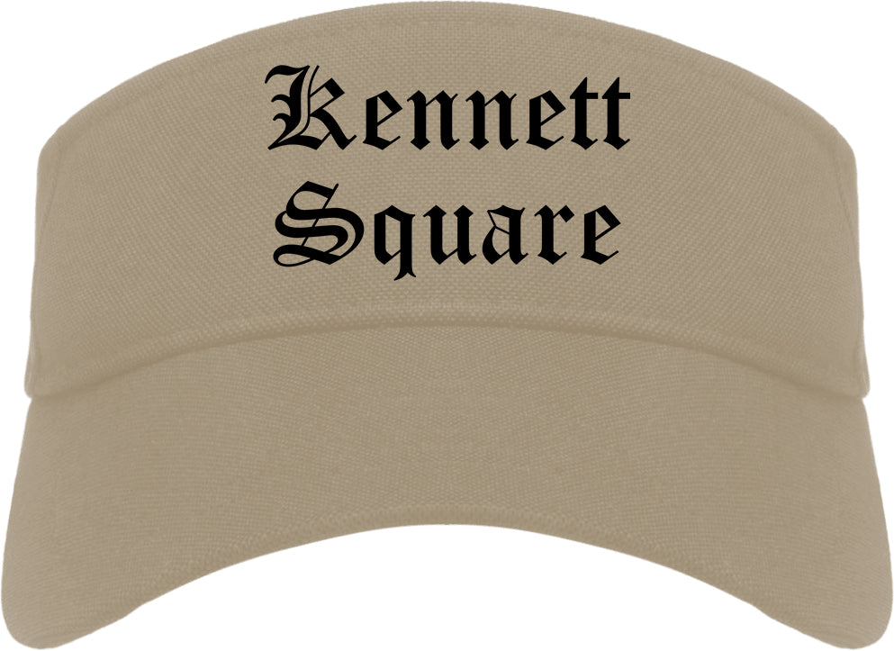 Kennett Square Pennsylvania PA Old English Mens Visor Cap Hat Khaki