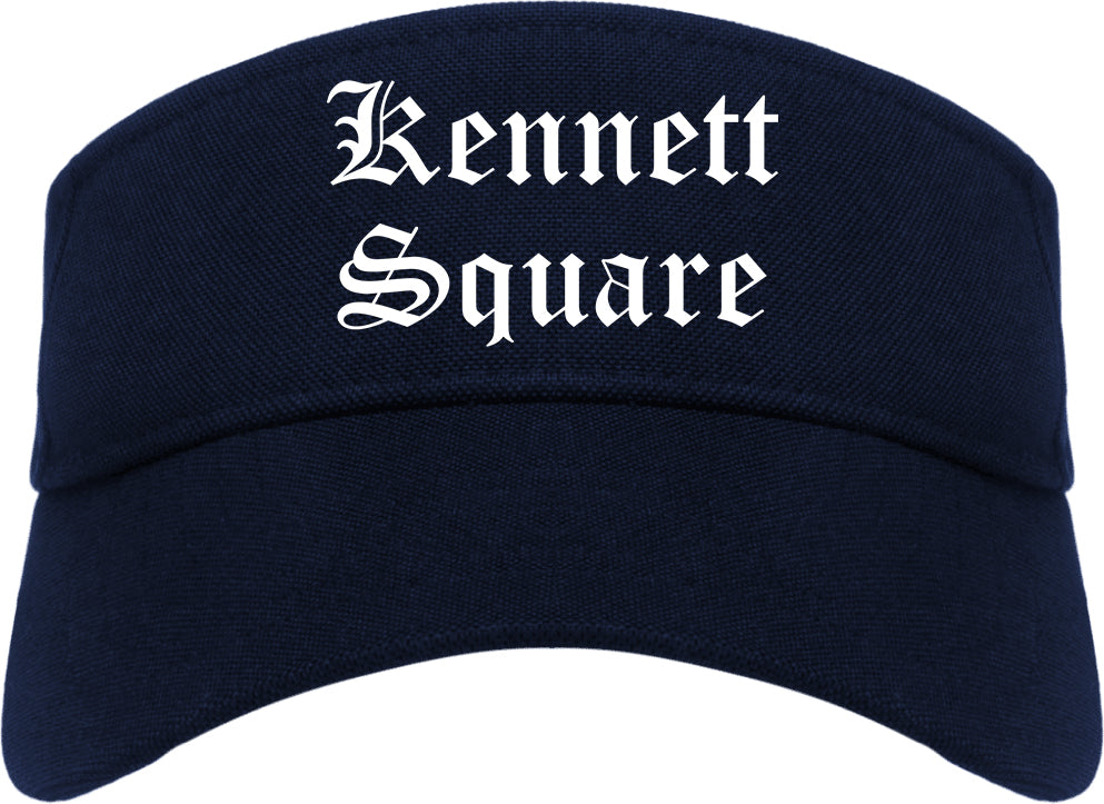 Kennett Square Pennsylvania PA Old English Mens Visor Cap Hat Navy Blue