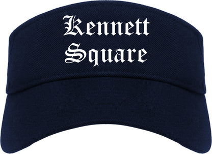 Kennett Square Pennsylvania PA Old English Mens Visor Cap Hat Navy Blue