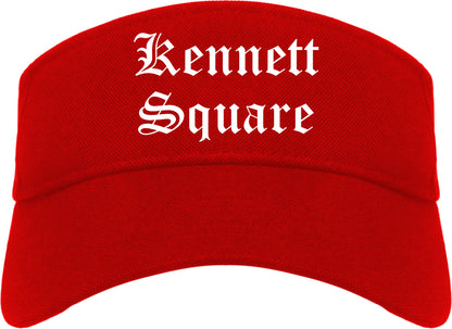 Kennett Square Pennsylvania PA Old English Mens Visor Cap Hat Red