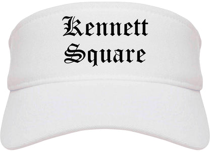 Kennett Square Pennsylvania PA Old English Mens Visor Cap Hat White
