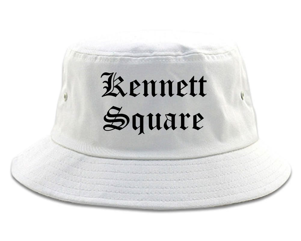 Kennett Square Pennsylvania PA Old English Mens Bucket Hat White