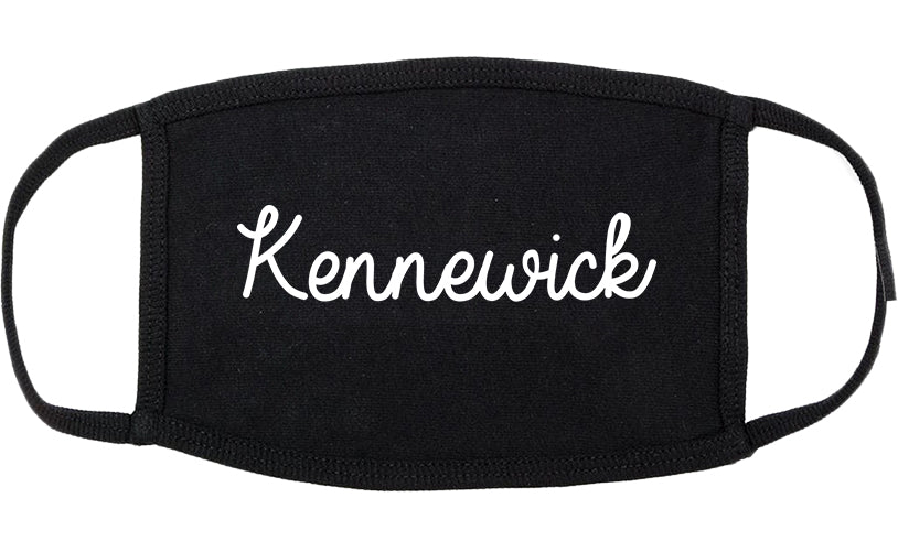 Kennewick Washington WA Script Cotton Face Mask Black