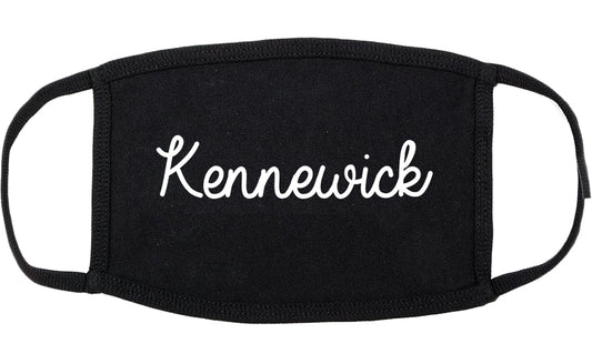 Kennewick Washington WA Script Cotton Face Mask Black