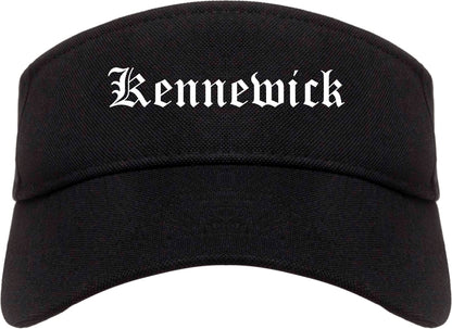 Kennewick Washington WA Old English Mens Visor Cap Hat Black