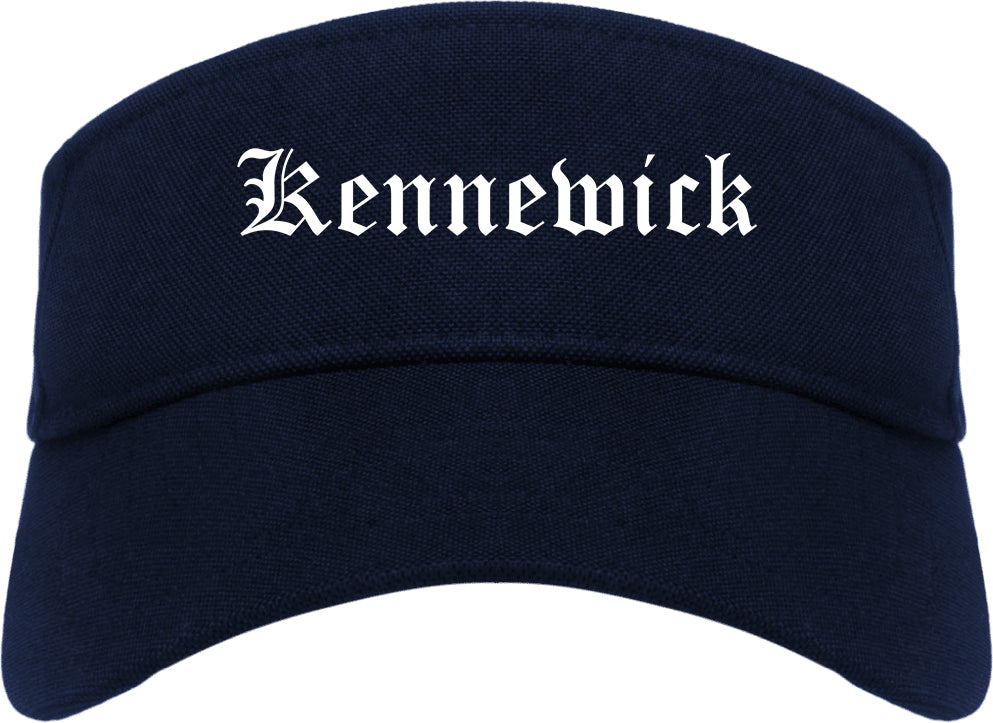 Kennewick Washington WA Old English Mens Visor Cap Hat Navy Blue