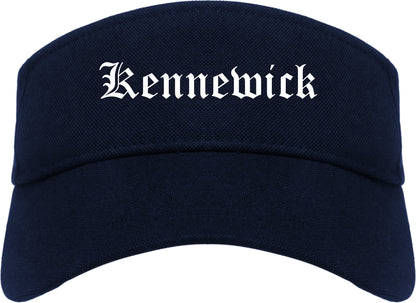 Kennewick Washington WA Old English Mens Visor Cap Hat Navy Blue