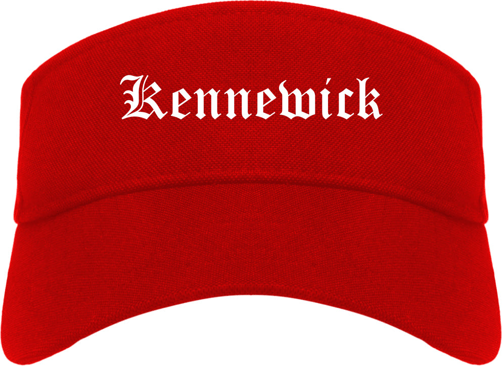 Kennewick Washington WA Old English Mens Visor Cap Hat Red