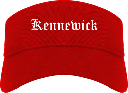 Kennewick Washington WA Old English Mens Visor Cap Hat Red