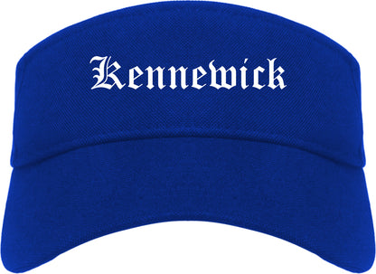 Kennewick Washington WA Old English Mens Visor Cap Hat Royal Blue