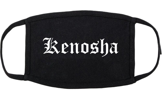Kenosha Wisconsin WI Old English Cotton Face Mask Black