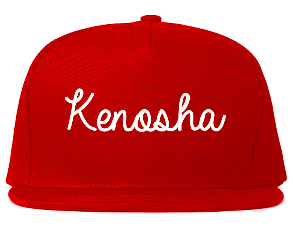 Kenosha Wisconsin WI Script Mens Snapback Hat Red
