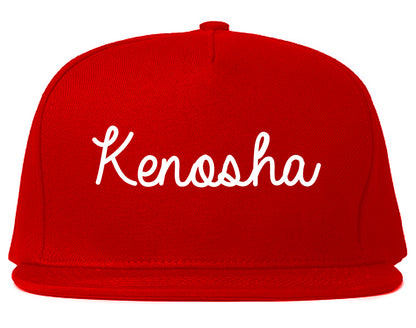 Kenosha Wisconsin WI Script Mens Snapback Hat Red