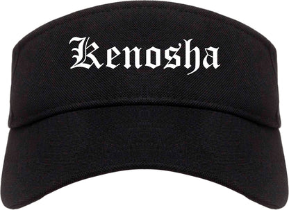 Kenosha Wisconsin WI Old English Mens Visor Cap Hat Black