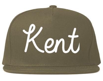 Kent Ohio OH Script Mens Snapback Hat Grey