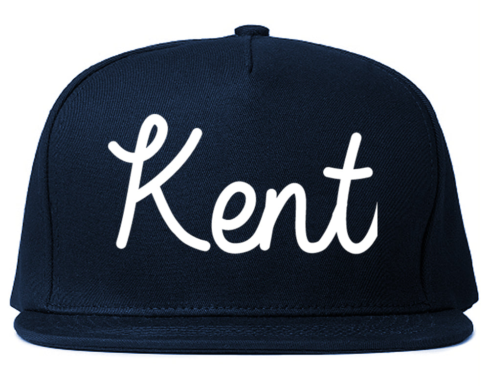 Kent Ohio OH Script Mens Snapback Hat Navy Blue