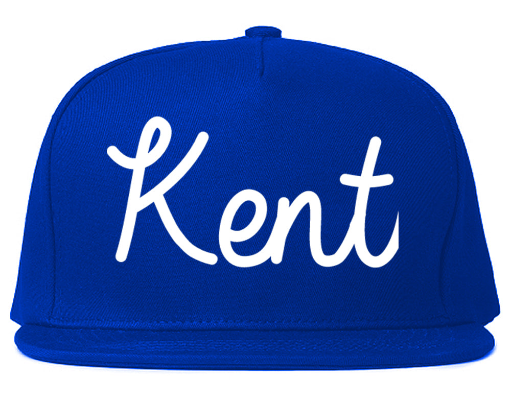 Kent Ohio OH Script Mens Snapback Hat Royal Blue
