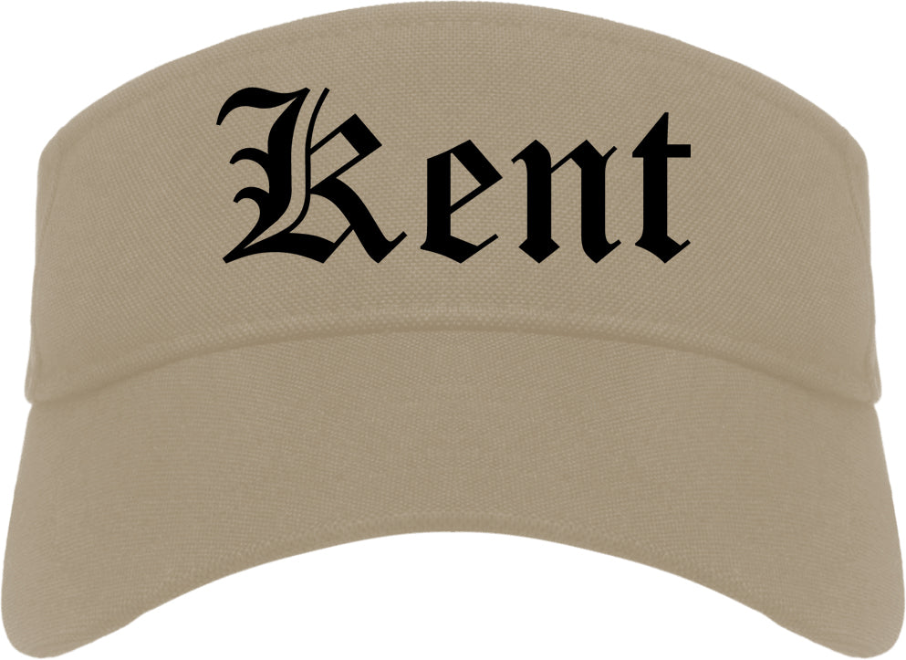 Kent Ohio OH Old English Mens Visor Cap Hat Khaki