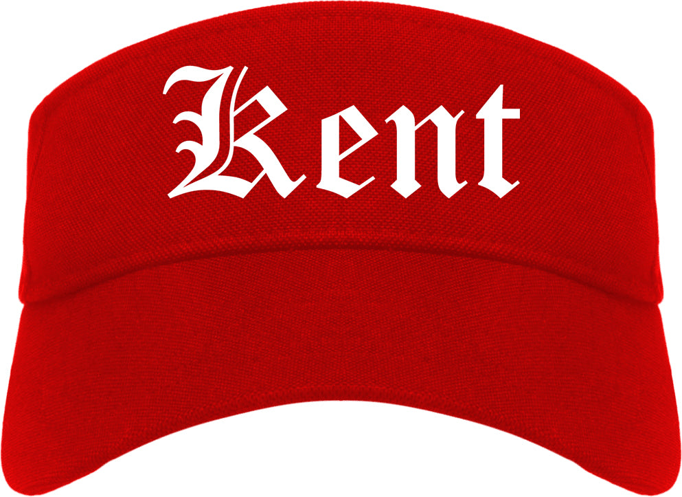 Kent Ohio OH Old English Mens Visor Cap Hat Red