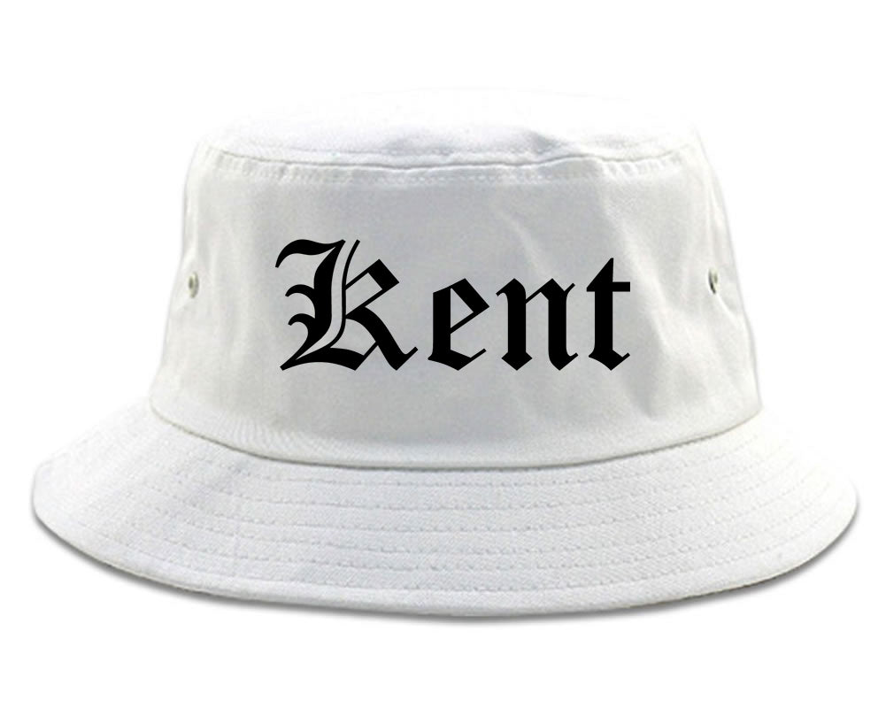 Kent Ohio OH Old English Mens Bucket Hat White
