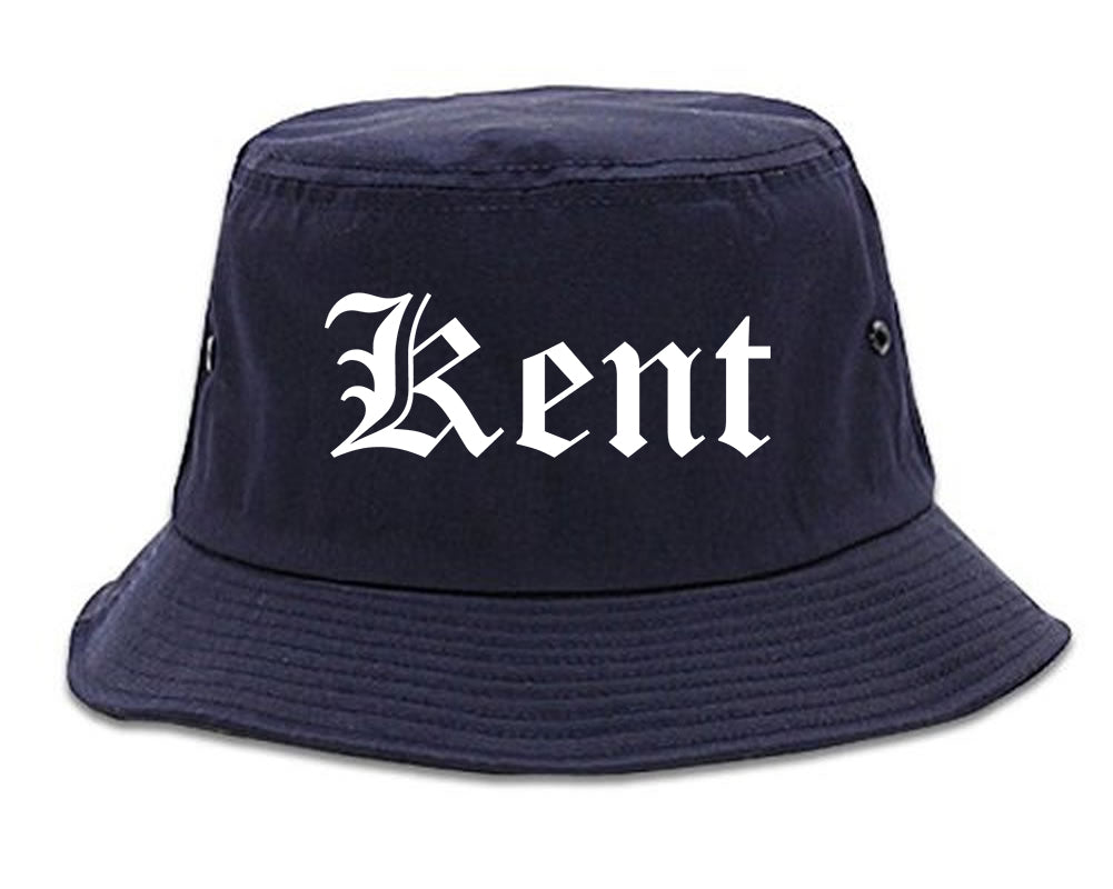 Kent Washington WA Old English Mens Bucket Hat Navy Blue