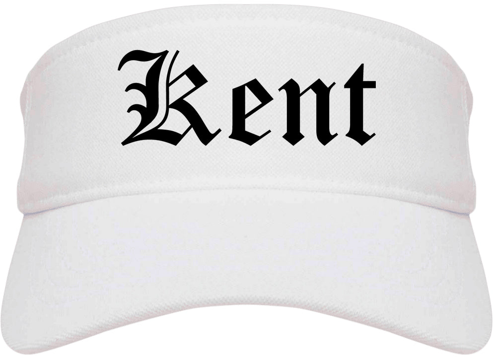 Kent Washington WA Old English Mens Visor Cap Hat White