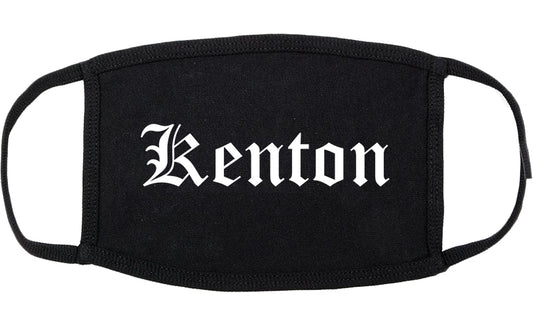 Kenton Ohio OH Old English Cotton Face Mask Black