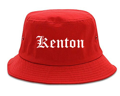 Kenton Ohio OH Old English Mens Bucket Hat Red