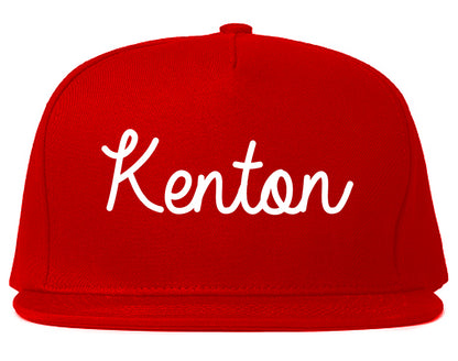 Kenton Ohio OH Script Mens Snapback Hat Red